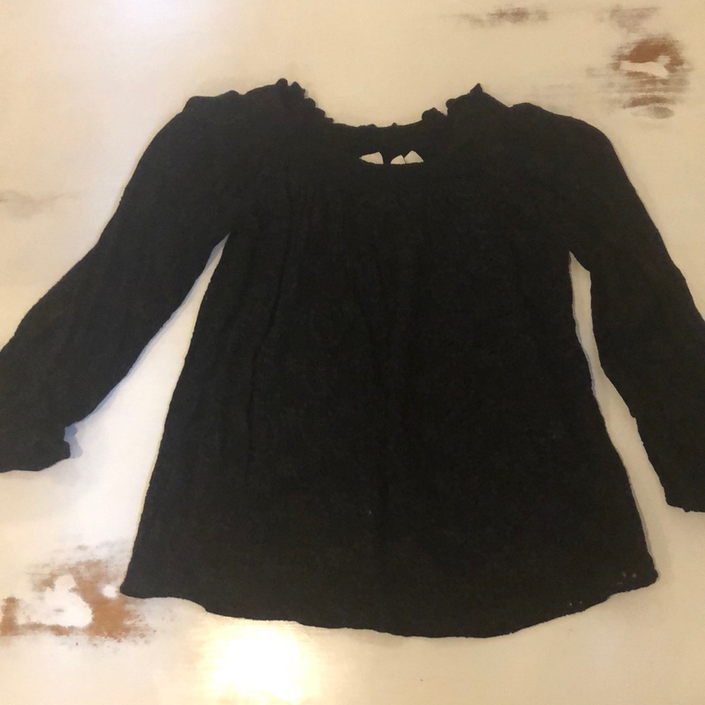 Black Crochet Off the shoulder long sleeve